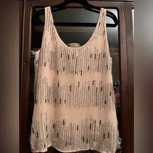 Forever 21 peach and silver dressy tank top NWT size Medium.